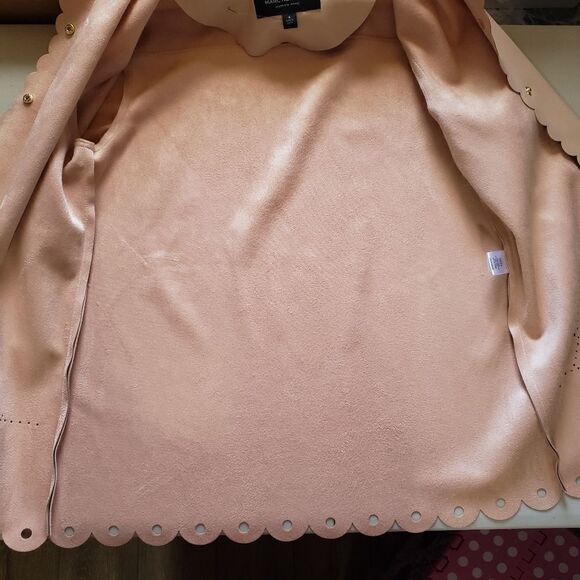 Marc New York Faux Leather Laser Cut LS Button Down Top SMALL - Picture 8 of 15